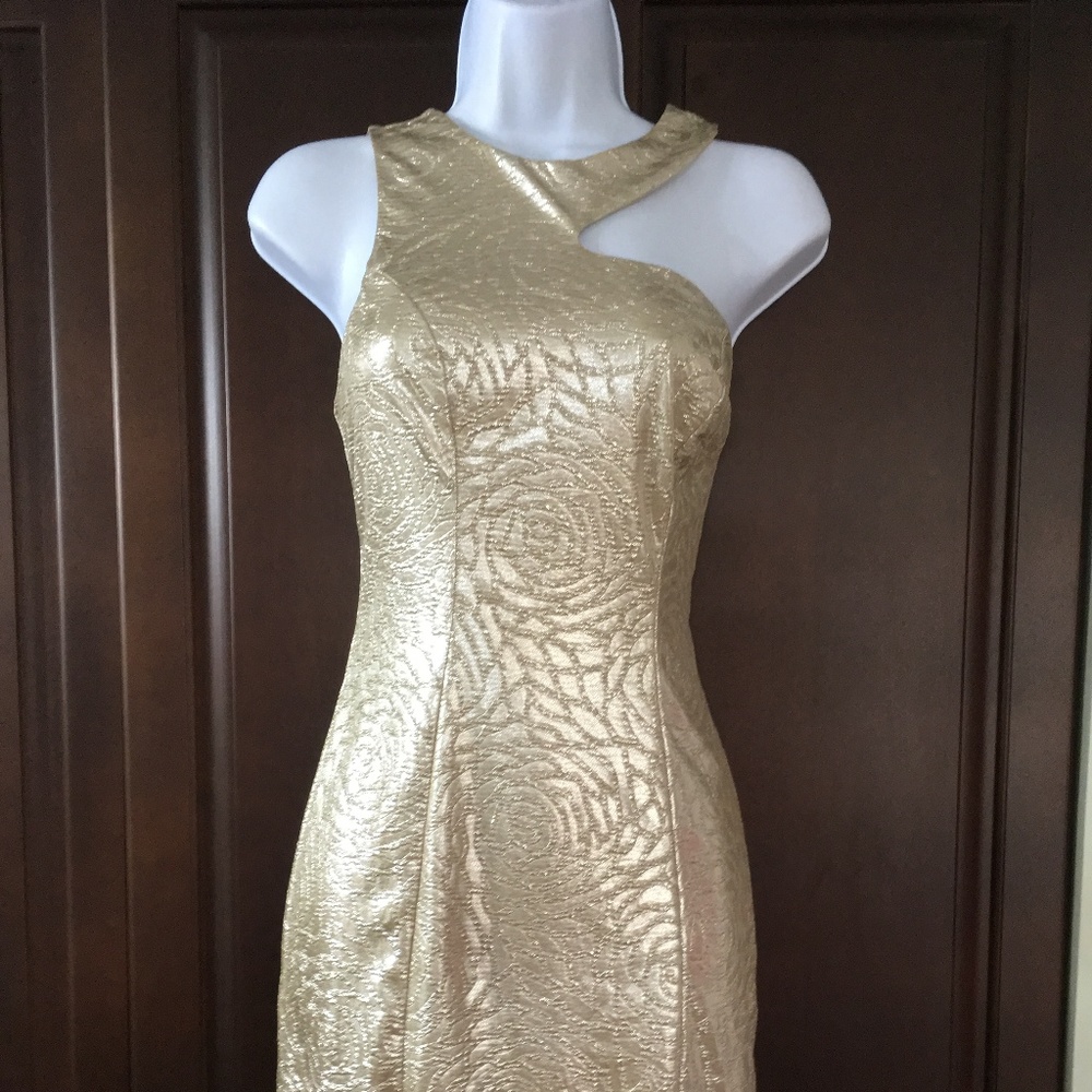 Guess Gold Metallic Dress Sz S